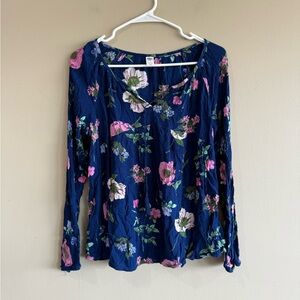 Old Navy Blue Floral Blouse